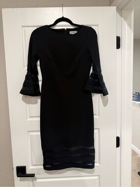 Calvin Klein Black Dress with Bell Sleeves - NWOT - Sz 2